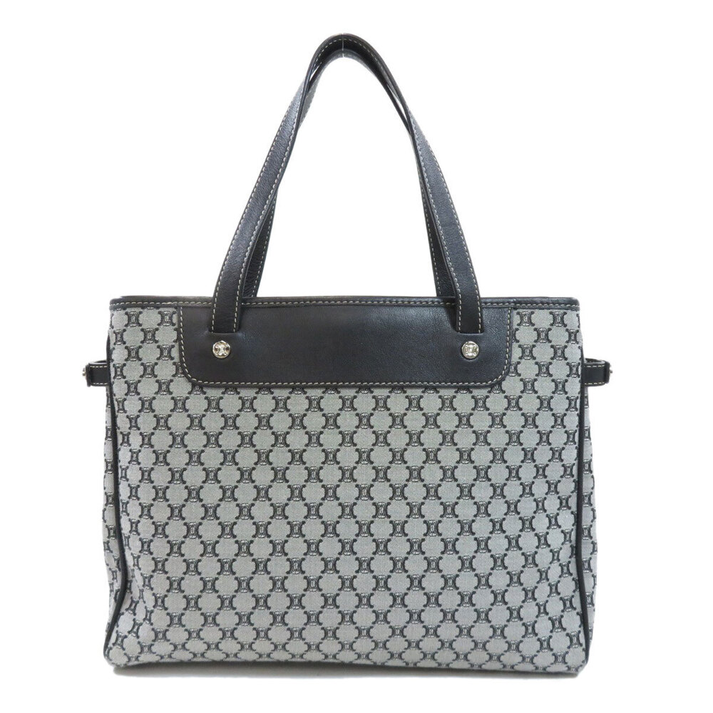 Celine Canvas Tote Bag Leather Macadam Brown